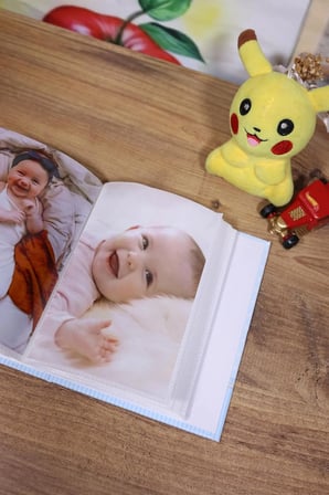 NURCANIM 10x15 cm 100 Adet Fotoğraf Kapasiteli Bebek Fotoğraf Albümü (Mavi)