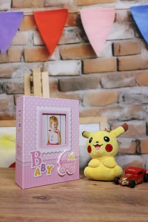 NURCANIM 10x15 cm 100 Adet Fotoğraf Kapasiteli Bebek Fotoğraf Albümü (Pembe)