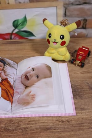 NURCANIM 10x15 cm 100 Adet Fotoğraf Kapasiteli Bebek Fotoğraf Albümü (Pembe)