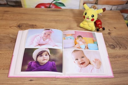 NURCANIM 10x15 cm 200 Adet Fotoğraf Kapasiteli Bebek Fotoğraf Albümü (Pembe)
