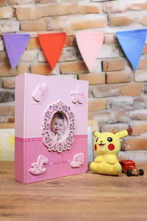 NURCANIM 10x15 cm 200 Adet Fotoğraf Kapasiteli Bebek Fotoğraf Albümü (Pembe)