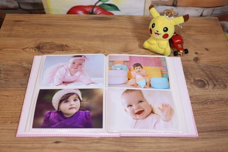NURCANIM 10x15 cm 200 Adet Fotoğraf Kapasiteli Bebek Fotoğraf Albümü (Pembe)