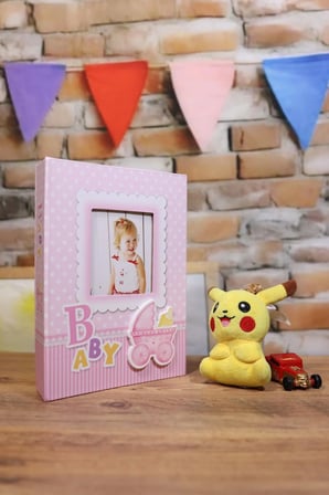 NURCANIM 10x15 cm 200 Adet Fotoğraf Kapasiteli Bebek Fotoğraf Albümü (Pembe)
