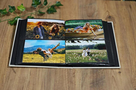 NRCN 10x15 cm 200'lük Koton Desenli Lüks Fotoğraf Albümü (Krem)