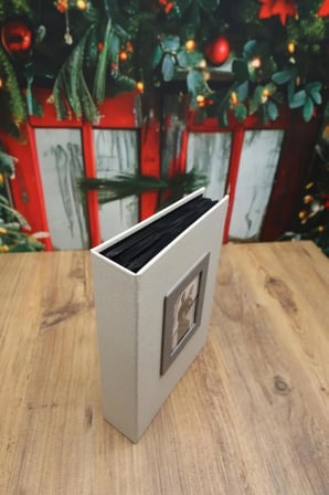 NURCANIM 10x15 cm 200'lük Koton Desenli Lüks Fotoğraf Albümü (Krem)