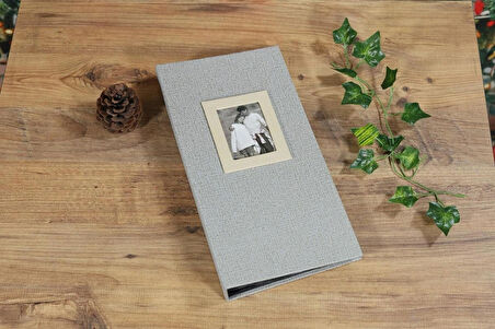 NRCN 10x15 cm 300'lük Koton Desenli Lüks Fotoğraf Albümü (Vizon)