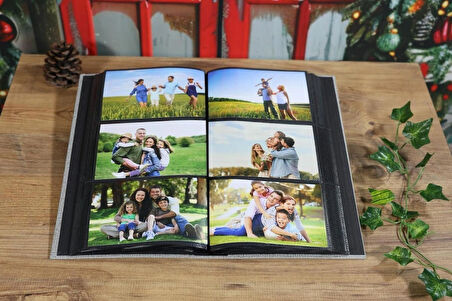NRCN 10x15 cm 300'lük Koton Desenli Lüks Fotoğraf Albümü (Vizon)