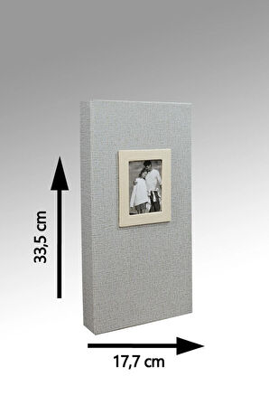 NRCN 10x15 cm 300'lük Koton Desenli Lüks Fotoğraf Albümü (Vizon)