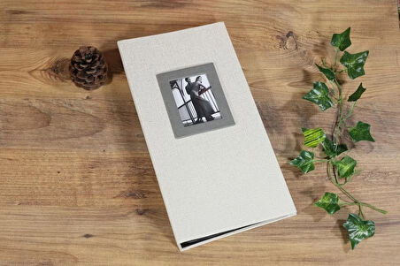 NRCN 10x15 cm 300'lük Koton Desenli Lüks Fotoğraf Albümü (Krem)