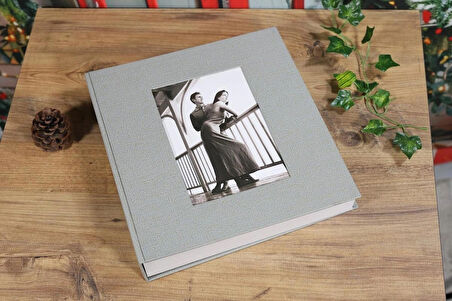 NRCN 10x15 cm 500'lük Koton Desenli Lüks Klasör Tipi Fotoğraf Albümü (Vizon)