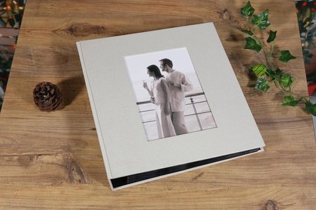 NURCANIM 10x15 cm 500'lük Koton Desenli Lüks Klasör Tipi Fotoğraf Albümü (Krem)