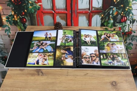 NURCANIM 10x15 cm 500'lük Koton Desenli Lüks Klasör Tipi Fotoğraf Albümü (Krem)