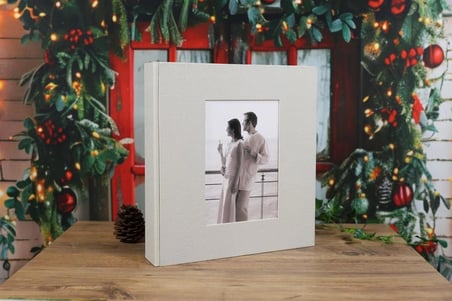NURCANIM 10x15 cm 500'lük Koton Desenli Lüks Klasör Tipi Fotoğraf Albümü (Krem)