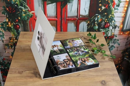 NURCANIM 10x15 cm 500'lük Koton Desenli Lüks Klasör Tipi Fotoğraf Albümü (Krem)