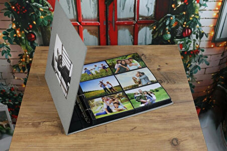 NRCN 10x15 cm 600’lük Koton Desenli Lüks Klasör Tipi Fotoğraf Albümü (Vizon)