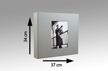 NRCN 10x15 cm 600’lük Koton Desenli Lüks Klasör Tipi Fotoğraf Albümü (Vizon)