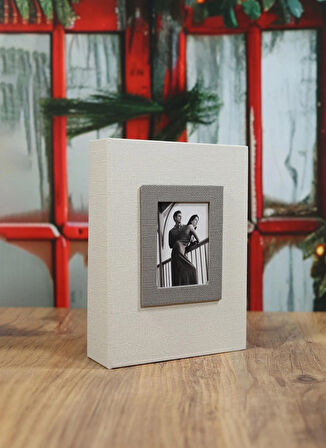 NRCN 13x18 cm 100’lük Koton Desenli Lüks Fotoğraf Albümü (Krem)
