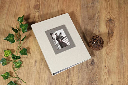 NRCN 15x21 cm 100’lük Koton Desenli Lüks Fotoğraf Albümü (Krem)