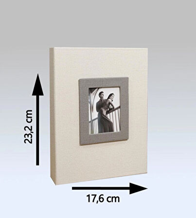 NRCN 15x21 cm 100’lük Koton Desenli Lüks Fotoğraf Albümü (Krem)