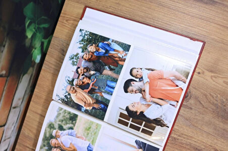 NRCN 13x18 cm 200'lük Ciltbezli Deluxe Fotoğraf Albümü (Bordo)