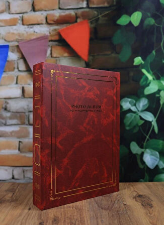 NRCN 15x21 cm 200'lük Ciltbezli Deluxe Fotoğraf Albümü (Bordo)