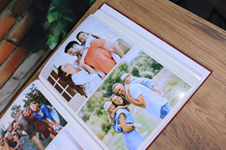 NRCN 15x21 cm 200'lük Ciltbezli Deluxe Fotoğraf Albümü (Bordo)