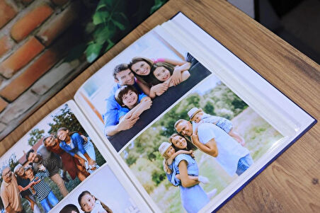 NRCN 15x21 cm 200'lük Ciltbezli Deluxe Fotoğraf Albümü (Lacivert)