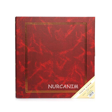 NRCN 20 Yaprak [40 SAYFA]-31X32 cm Manyetik Yapışkanlı Ciltbezli Fotoğraf Albümü (Bordo)