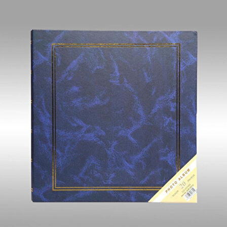 NRCN 20 Yaprak [40 SAYFA]-31x32 cm Manyetik Yapışkanlı Ciltbezli Fotoğraf Albümü (Lacivert)