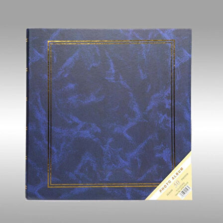 NRCN 50 Yaprak [100 SAYFA]-31x32 cm Manyetik Yapışkanlı Ciltbezli Fotoğraf Albümü (Lacivert)