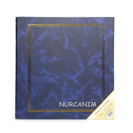 NRCN 50 Yaprak [100 SAYFA]-31x32 cm Manyetik Yapışkanlı Ciltbezli Fotoğraf Albümü (Lacivert)
