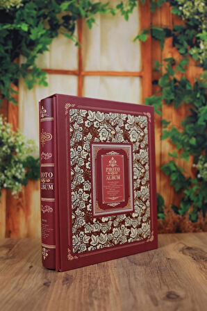 NRCN 10x15 cm 200'lük Desenli ve Kutulu Deluxe Fotoğraf Albümü (Bordo)