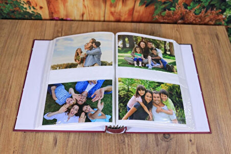 NRCN 10x15 cm 200'lük Desenli ve Kutulu Deluxe Fotoğraf Albümü (Bordo)