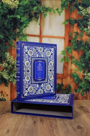 NRCN 10x15 cm 200'lük  Desenli ve Kutulu Deluxe Fotoğraf Albümü (Lacivert)