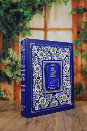 NRCN 10x15 cm 200'lük  Desenli ve Kutulu Deluxe Fotoğraf Albümü (Lacivert)