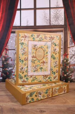 NURCANIM 10x15 cm 500 Adet Fotoğraf Kapasiteli Yatay ve Dikey Özellikli Kutulu Çiçek Desenli Lüks Fotoğraf Albümü (Sarı)
