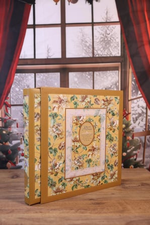 NURCANIM 10x15 cm 500 Adet Fotoğraf Kapasiteli Yatay ve Dikey Özellikli Kutulu Çiçek Desenli Lüks Fotoğraf Albümü (Sarı)