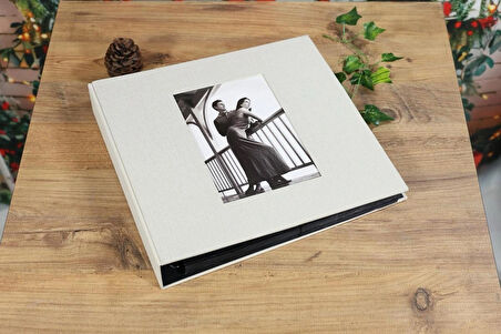 NRCN 10x15 cm 600’lük Koton Desenli Lüks Klasör Tipi Fotoğraf Albümü (Krem)