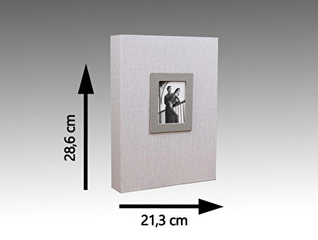 NRCN 13x18 cm 200'lük Koton Desenli Lüks Fotoğraf Albümü (Vizon)