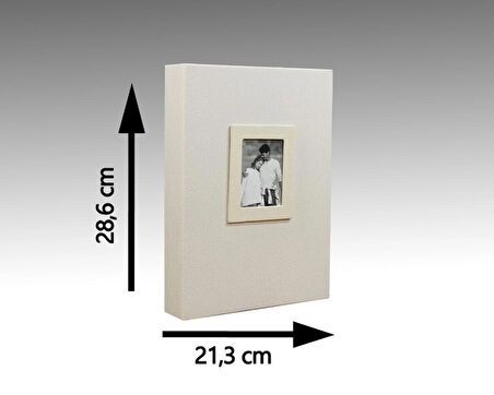 NRCN 13x18 cm 200'lük Koton Desenli Lüks Fotoğraf Albümü (Krem)