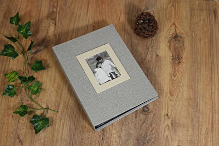 NRCN 15x21 cm 100’lük Koton Desenli Lüks Fotoğraf Albümü (Vizon)