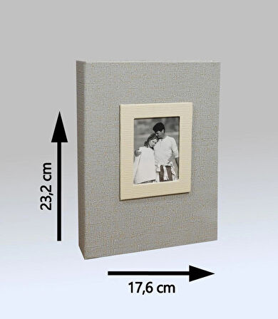 NRCN 15x21 cm 100’lük Koton Desenli Lüks Fotoğraf Albümü (Vizon)