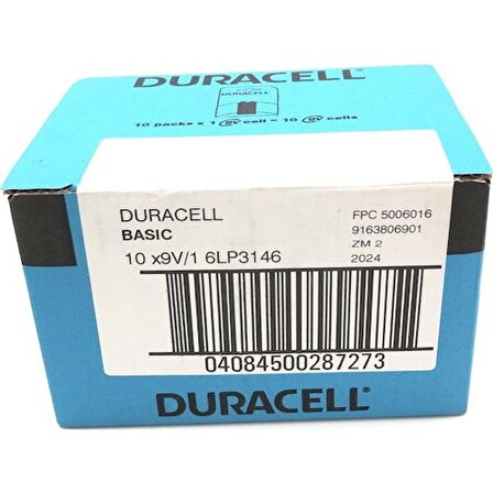 Duracell Basic 9 Volt Pil 10 Adet