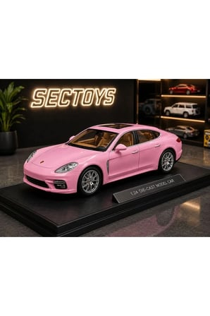 Porsche 911 Diecast Model Araba Açılan Kapılar 1:24 Ölçek Porsche Model Araba Pembe