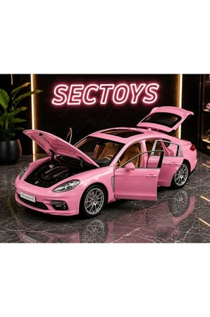 Porsche 911 Diecast Model Araba Açılan Kapılar 1:24 Ölçek Porsche Model Araba Pembe
