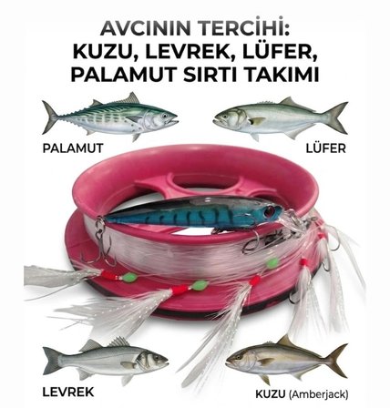 Efsane Sırtı Takımı ( Tekne Avcılığı ) Simli 6 Köstekli Horoz Tüyü Çapari - Palamut - Lüfer - Levrek - Kuzu - Torik
