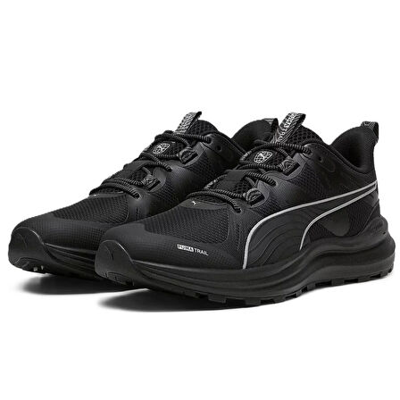 Puma Reflect Lite Trail Running Black Shoes Unisex Koşu Ayakkabısı Siyah Gri Swoosh