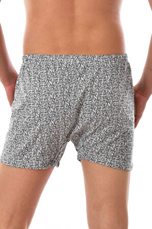 Erkek Gri 3 Adet Seher Pamuklu Desenli Asorti Boxer