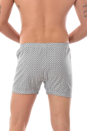 Erkek Gri 12 Adet Seher Pamuklu Desenli Asorti Boxer