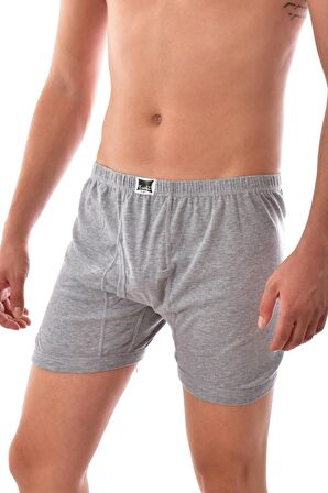 Erkek Gri 12 Adet Tutku Paçalı Boxer Gri 0111